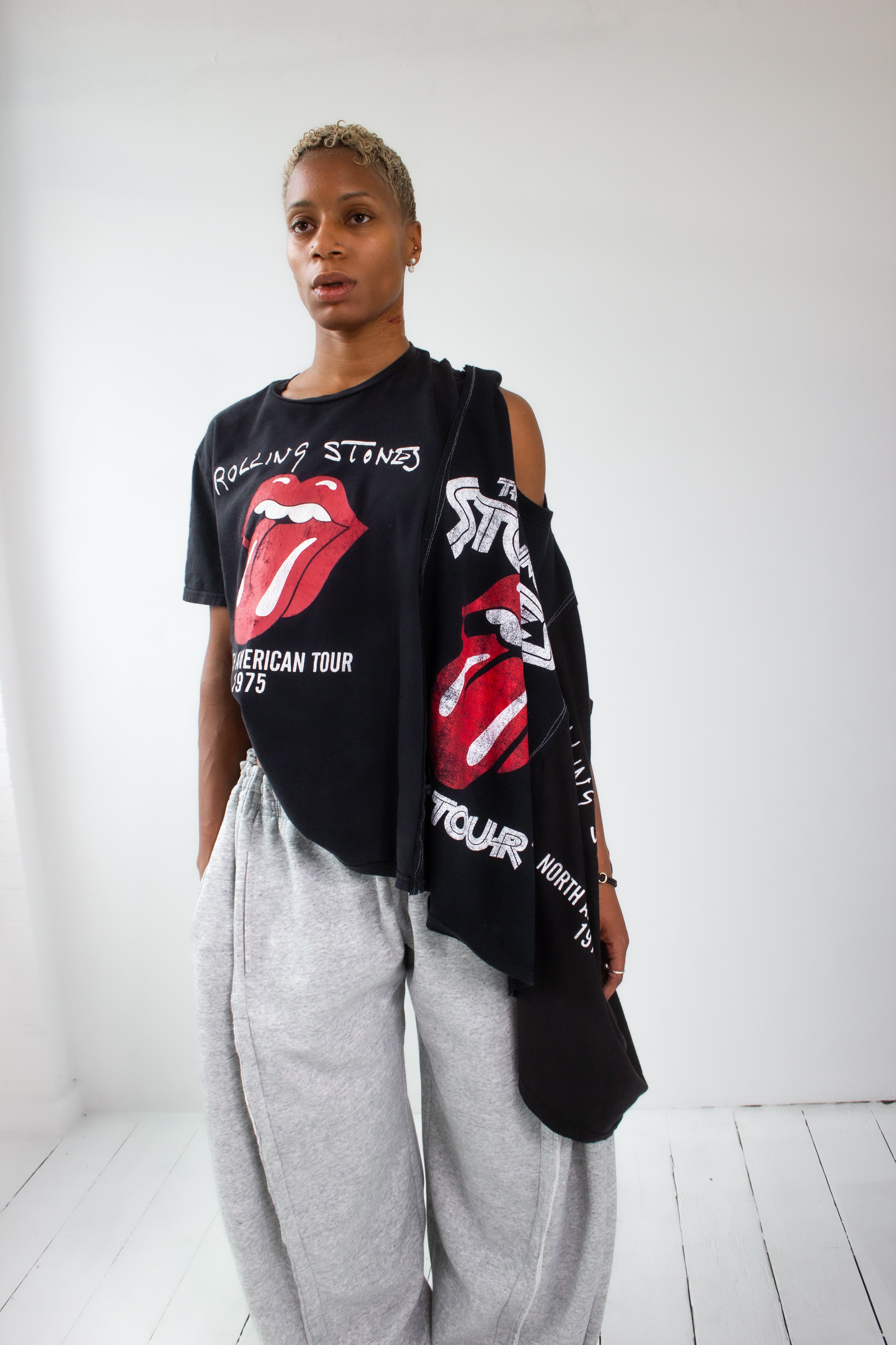 ARTISANAL TRIPLE T-SHIRT PONCHO