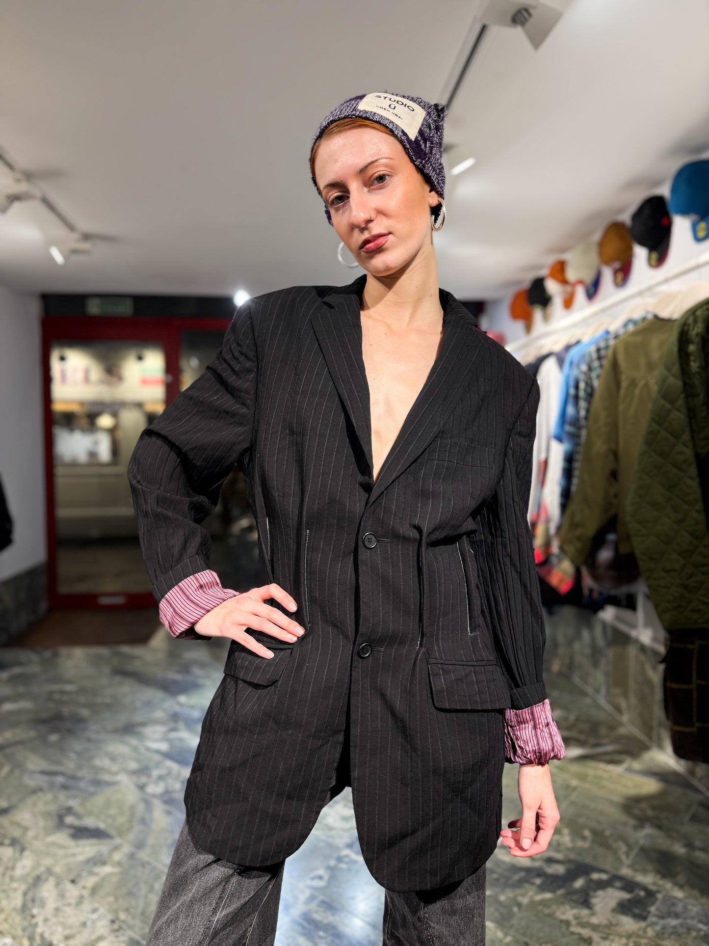 CINCHED WRINKLED BLAZER