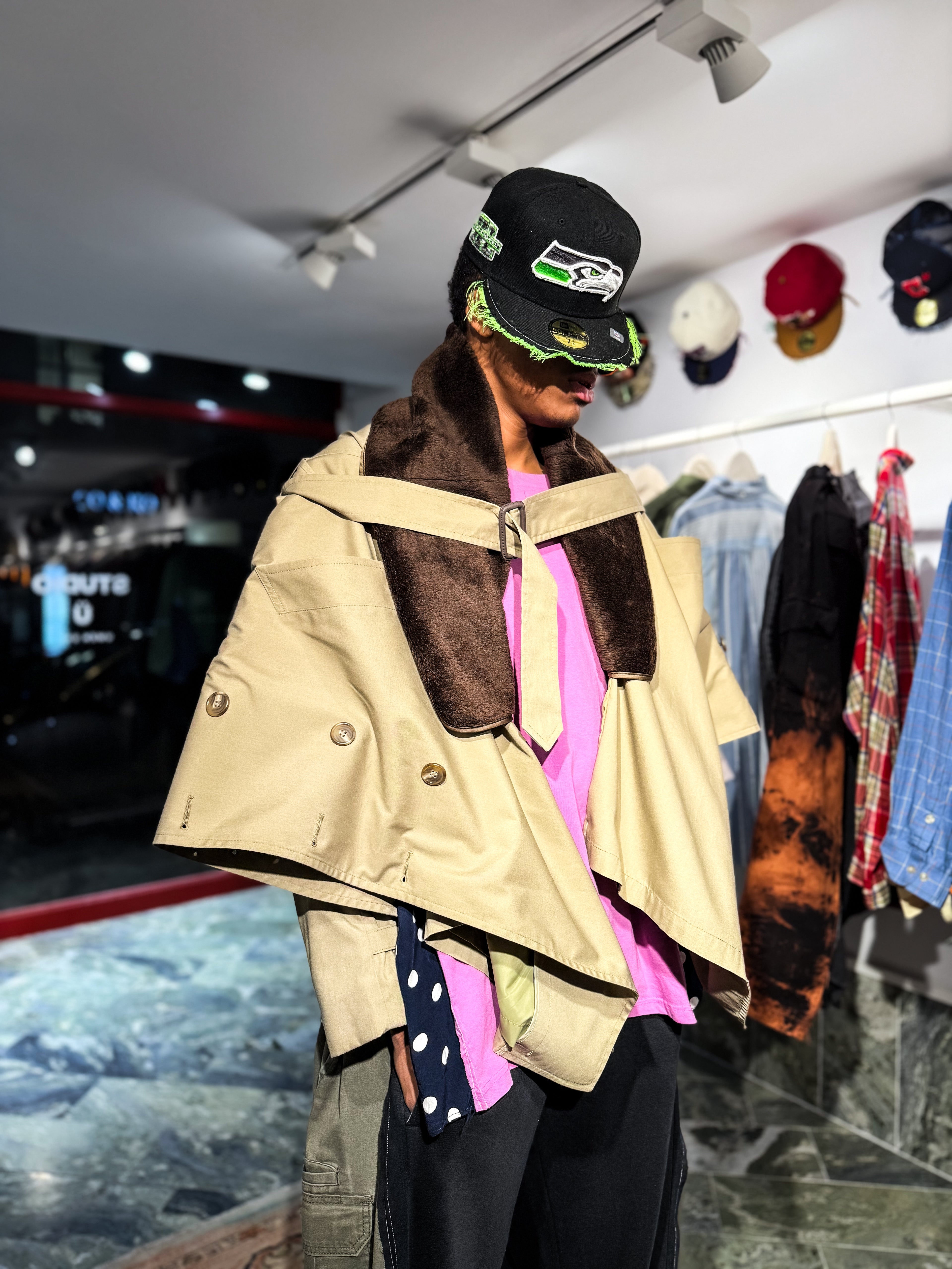 ARTISANAL TRENCH-PONCHO JACKET