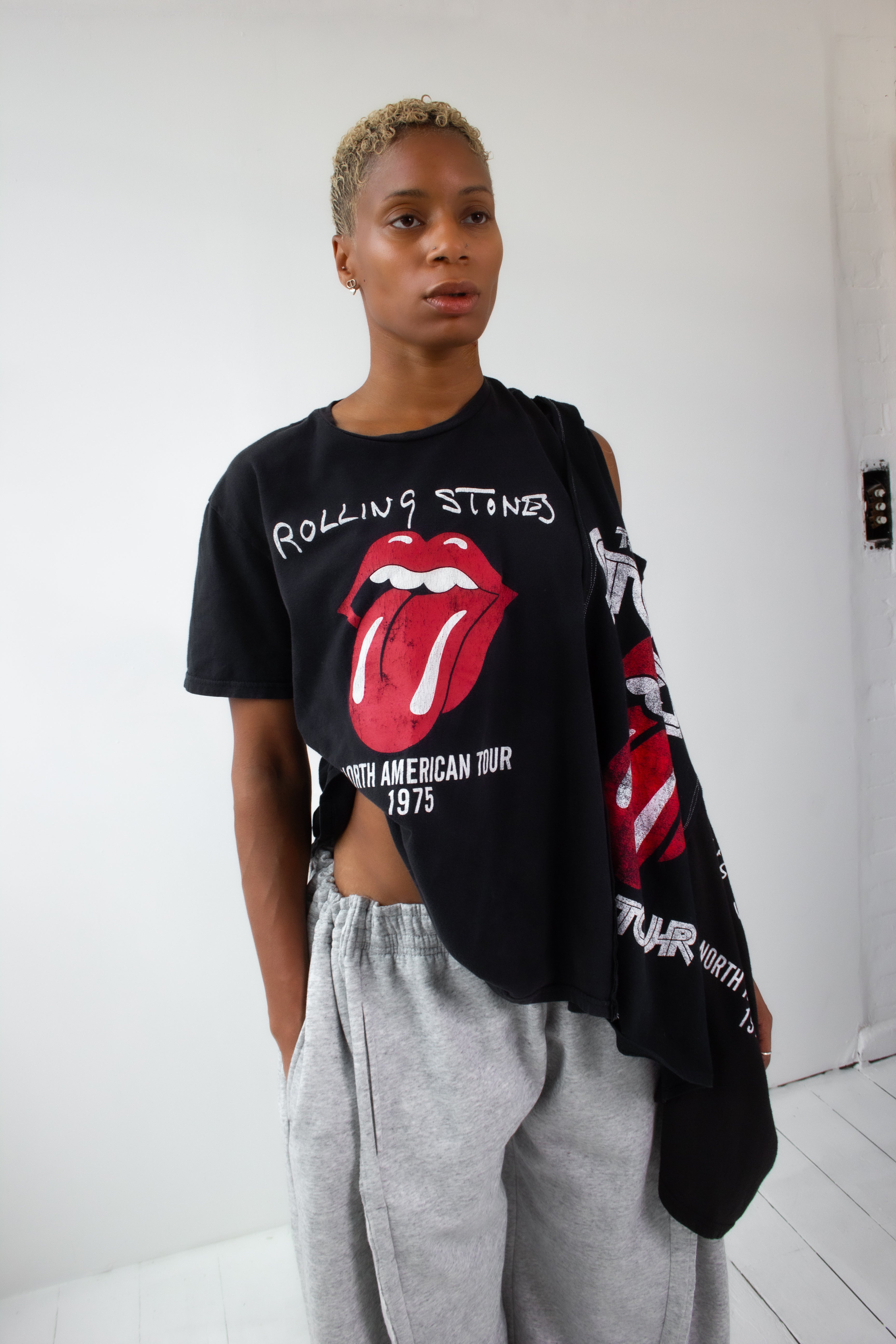 ARTISANAL TRIPLE T-SHIRT PONCHO