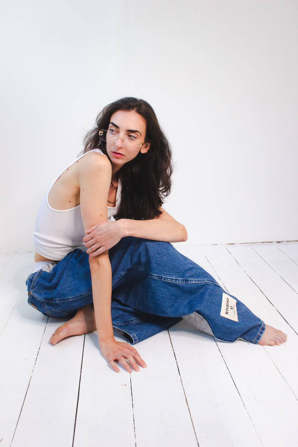 ARTISANAL SWEAT X DENIM HYBRID TROUSERS