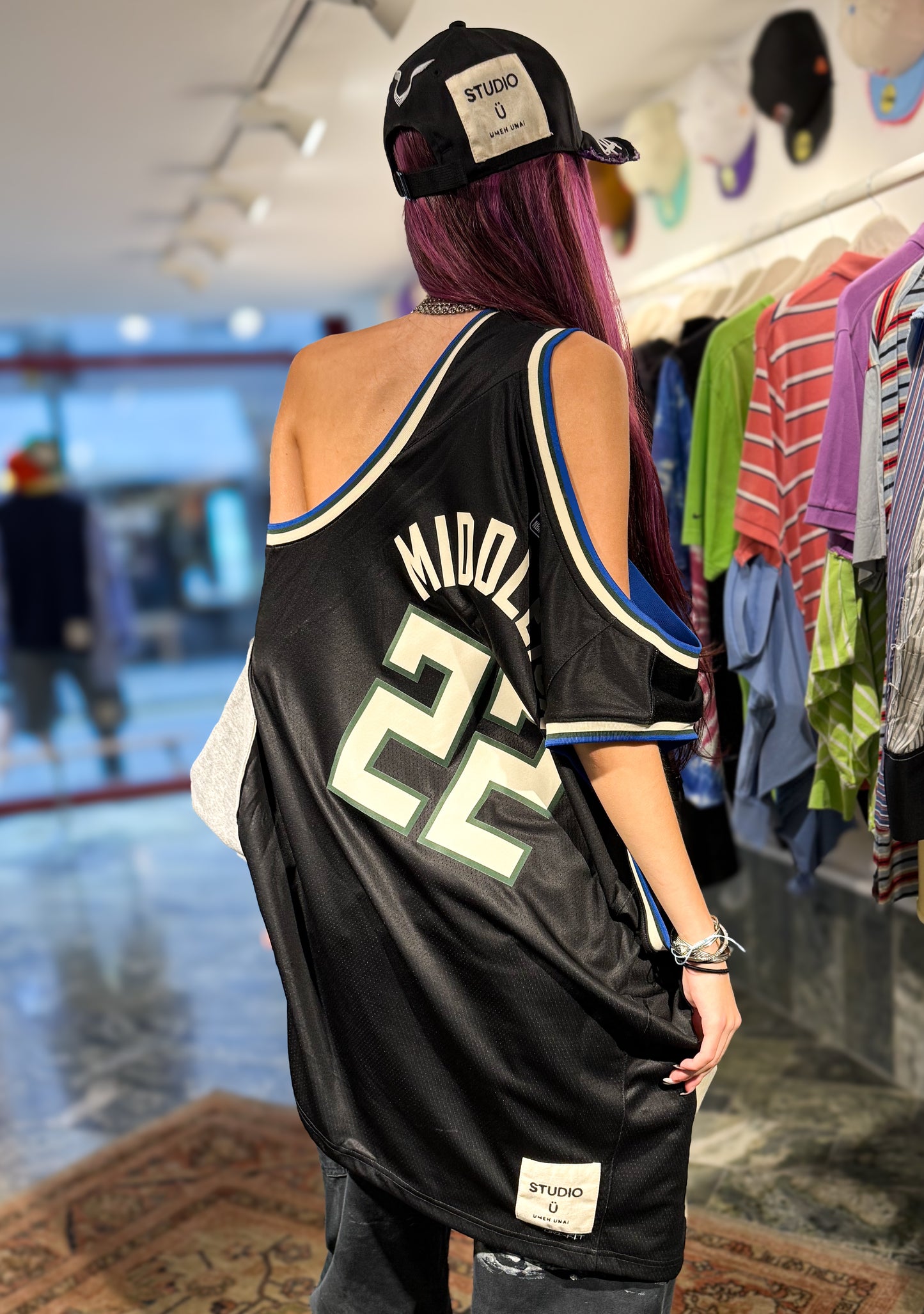 REENGINEERED BUCKS JERSEY VEST DRESS