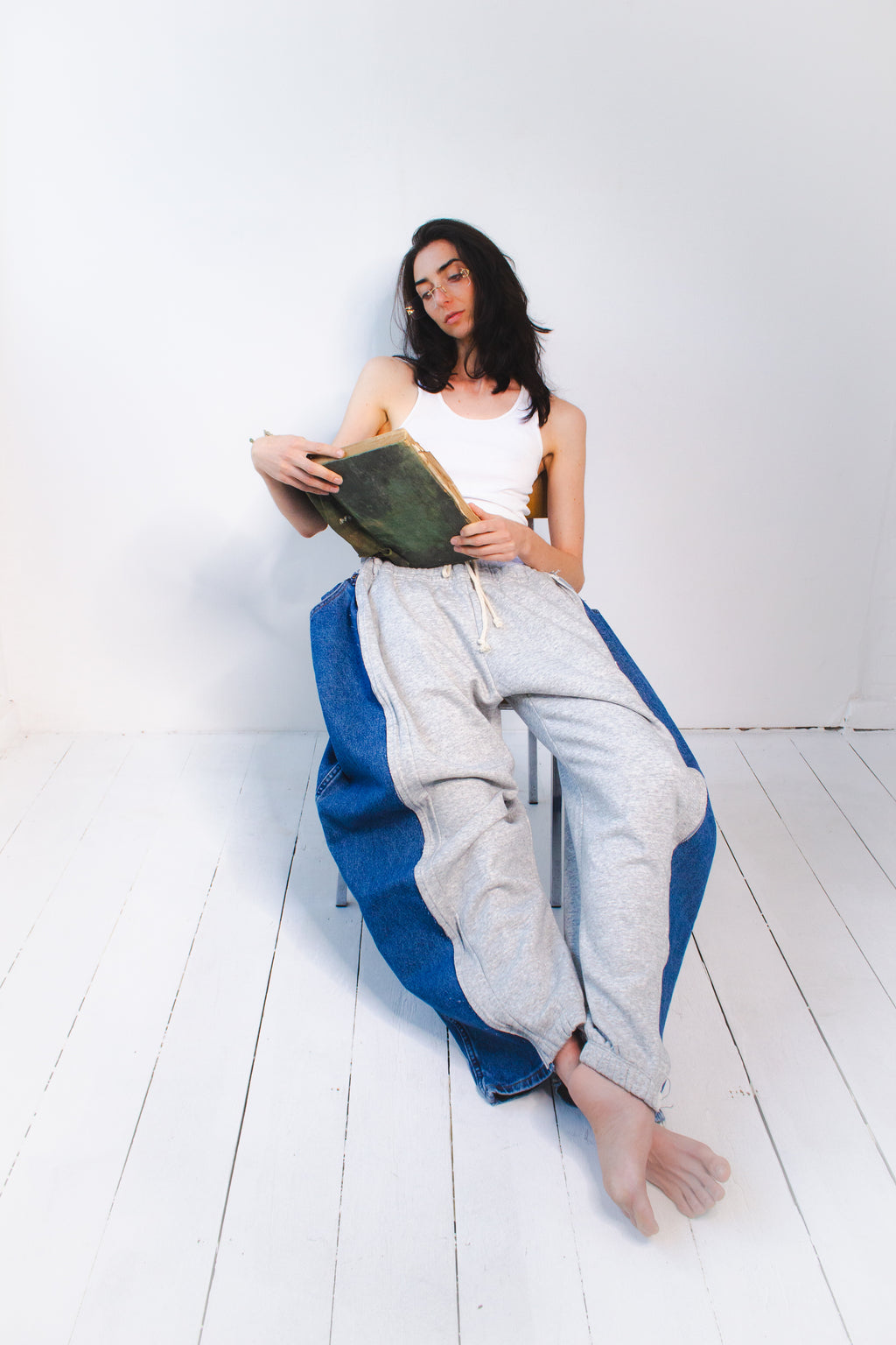 ARTISANAL SWEAT X DENIM HYBRID TROUSERS