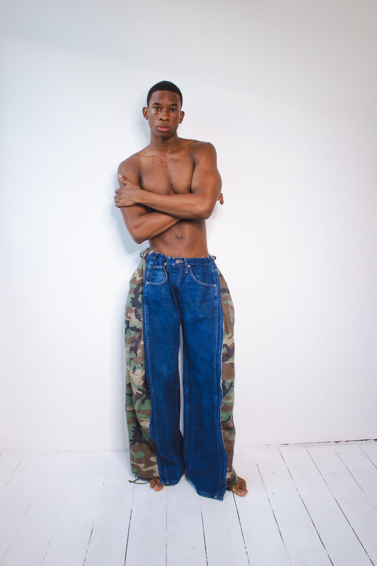 ARTISANAL DENIM HYBRID MILITARY TROUSERS