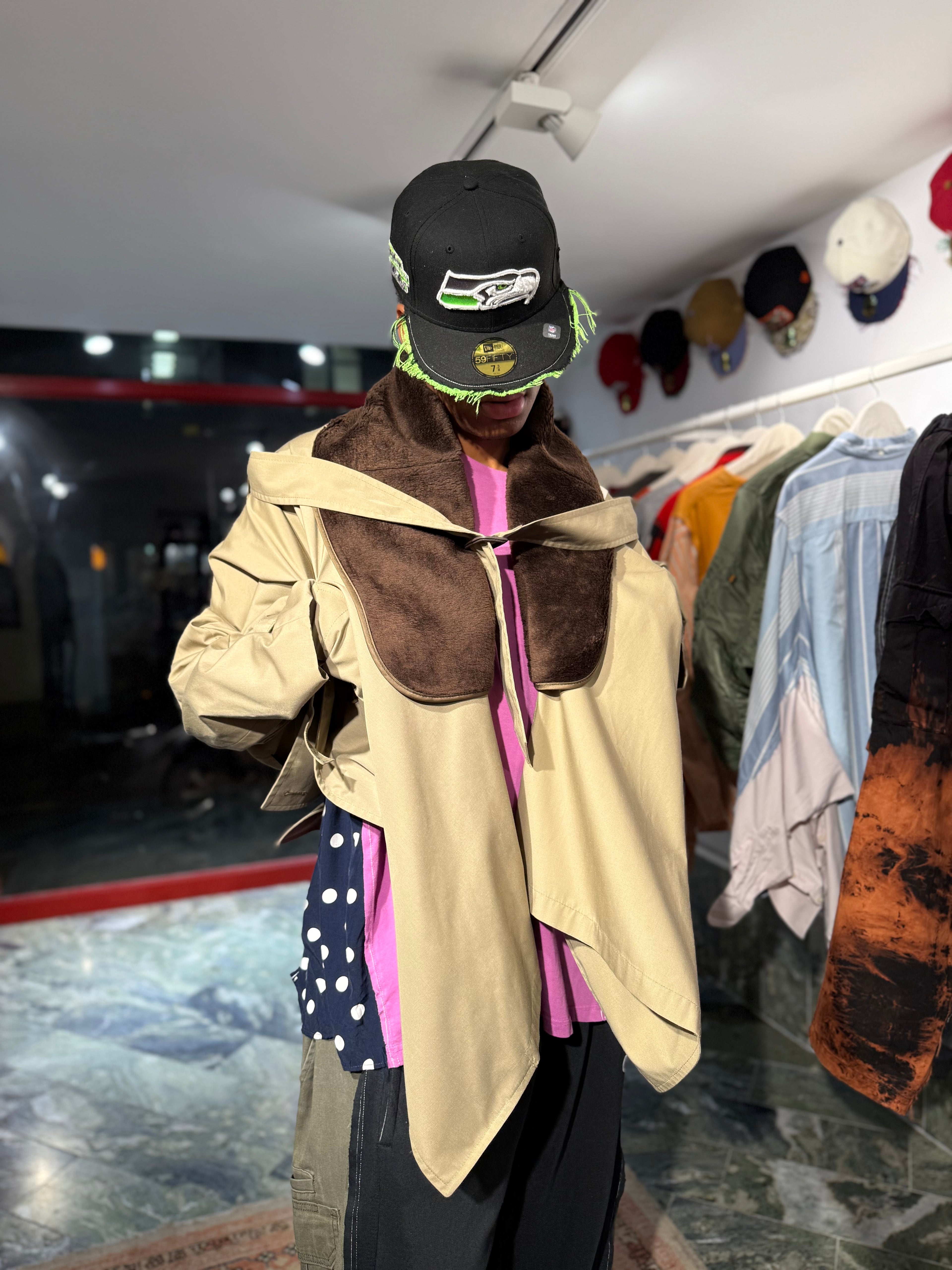 ARTISANAL TRENCH-PONCHO JACKET