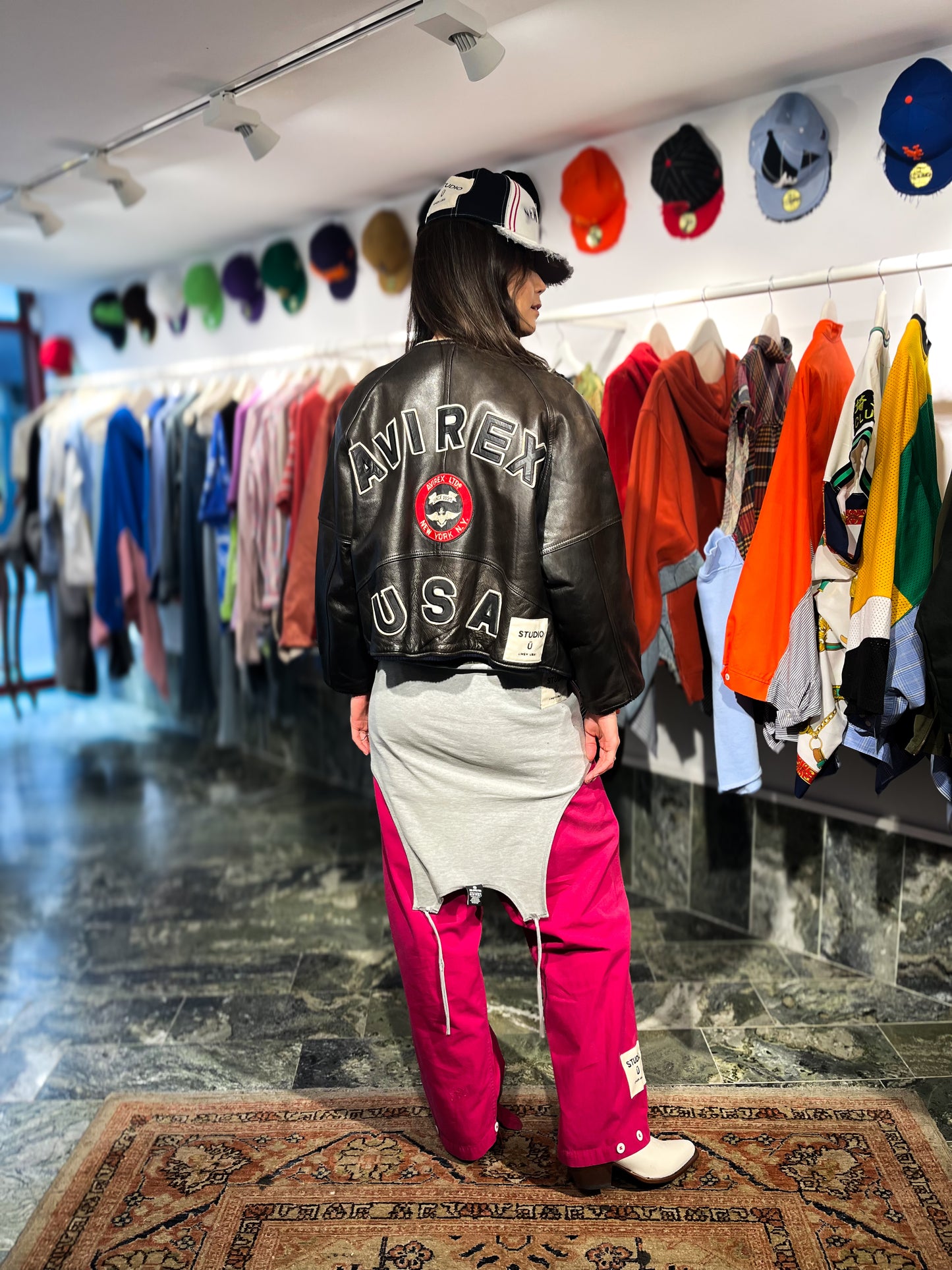 DECONSTRUCTED AVIREX LEATHER BOMBER JACKET