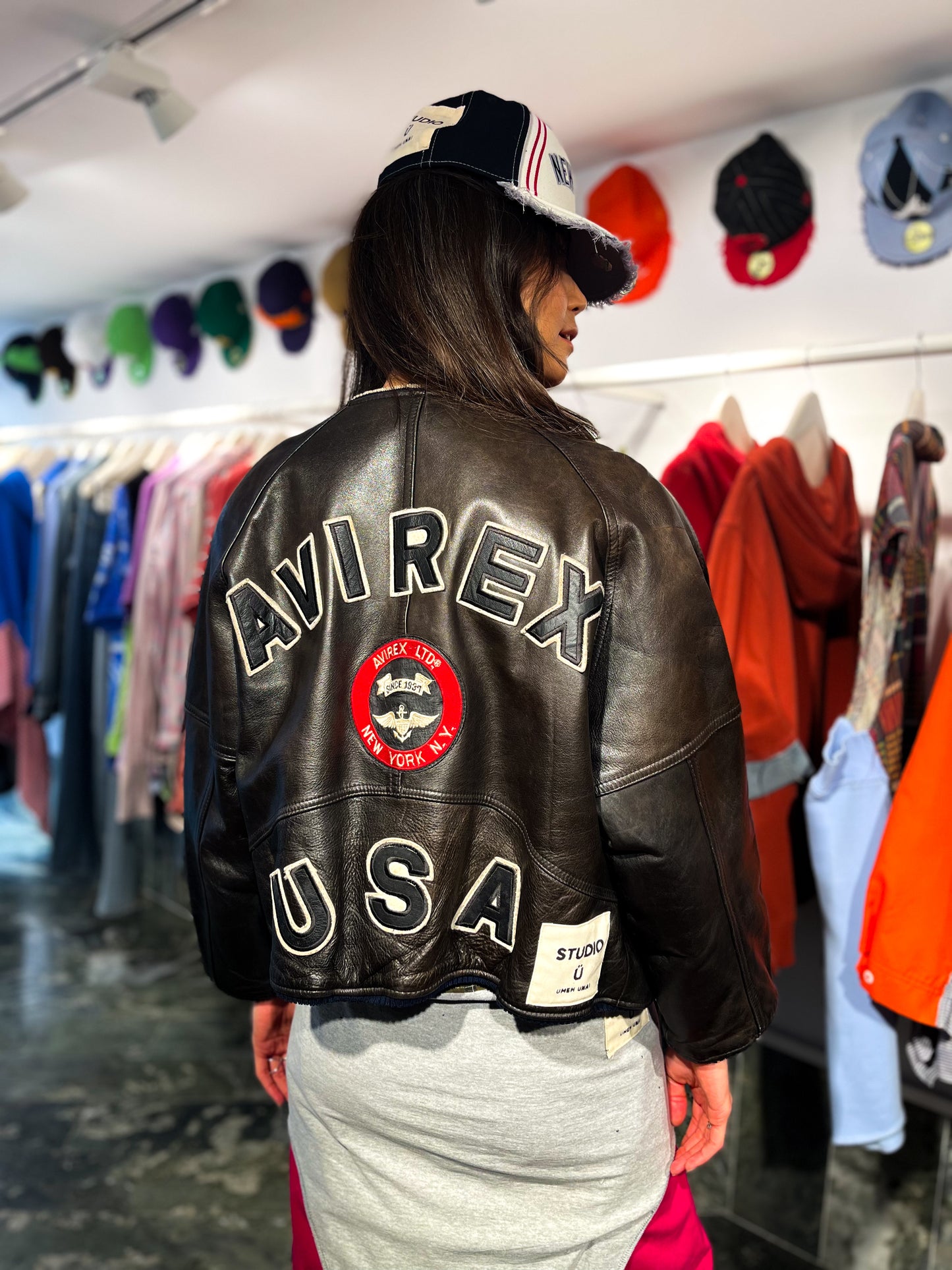 DECONSTRUCTED AVIREX LEATHER BOMBER JACKET