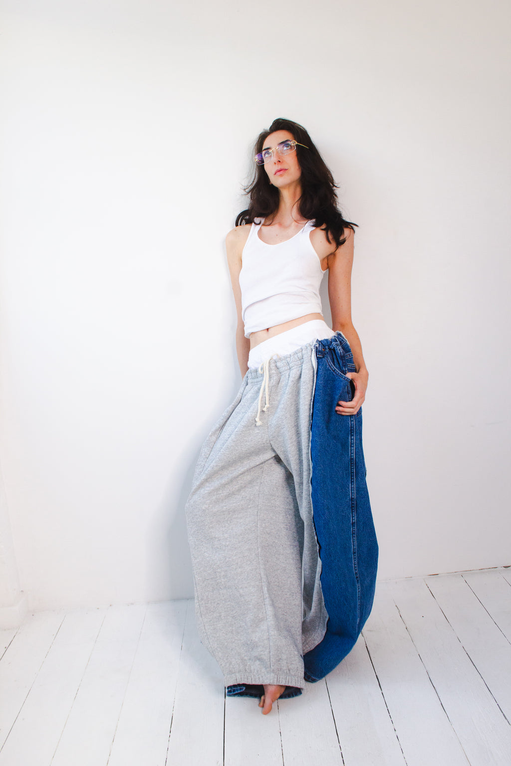 ARTISANAL SWEAT X DENIM HYBRID TROUSERS