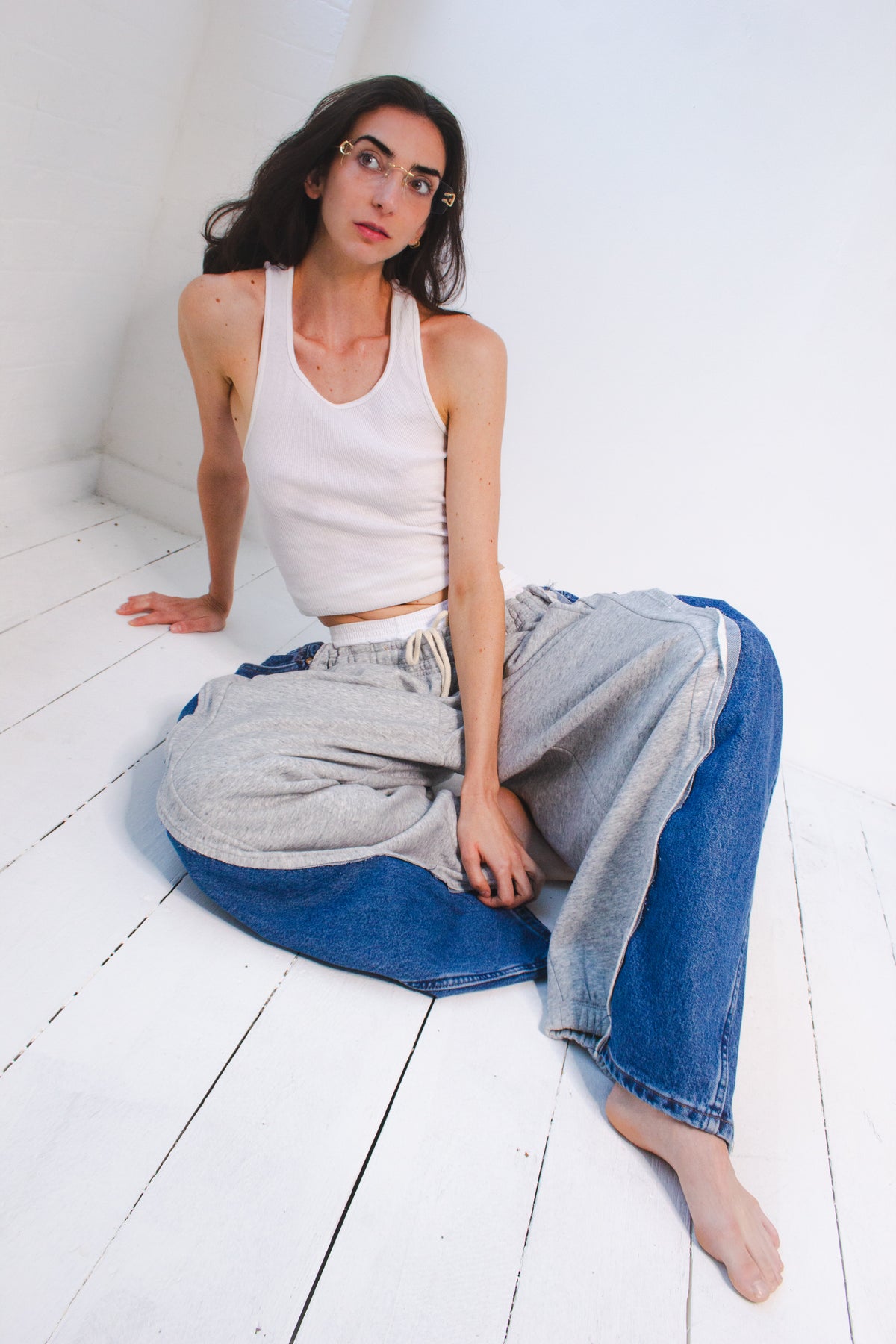 ARTISANAL SWEAT X DENIM HYBRID TROUSERS