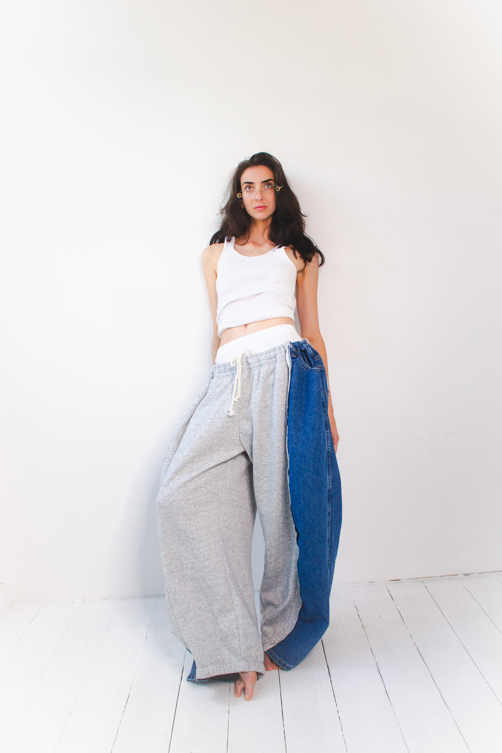 ARTISANAL SWEAT X DENIM HYBRID TROUSERS