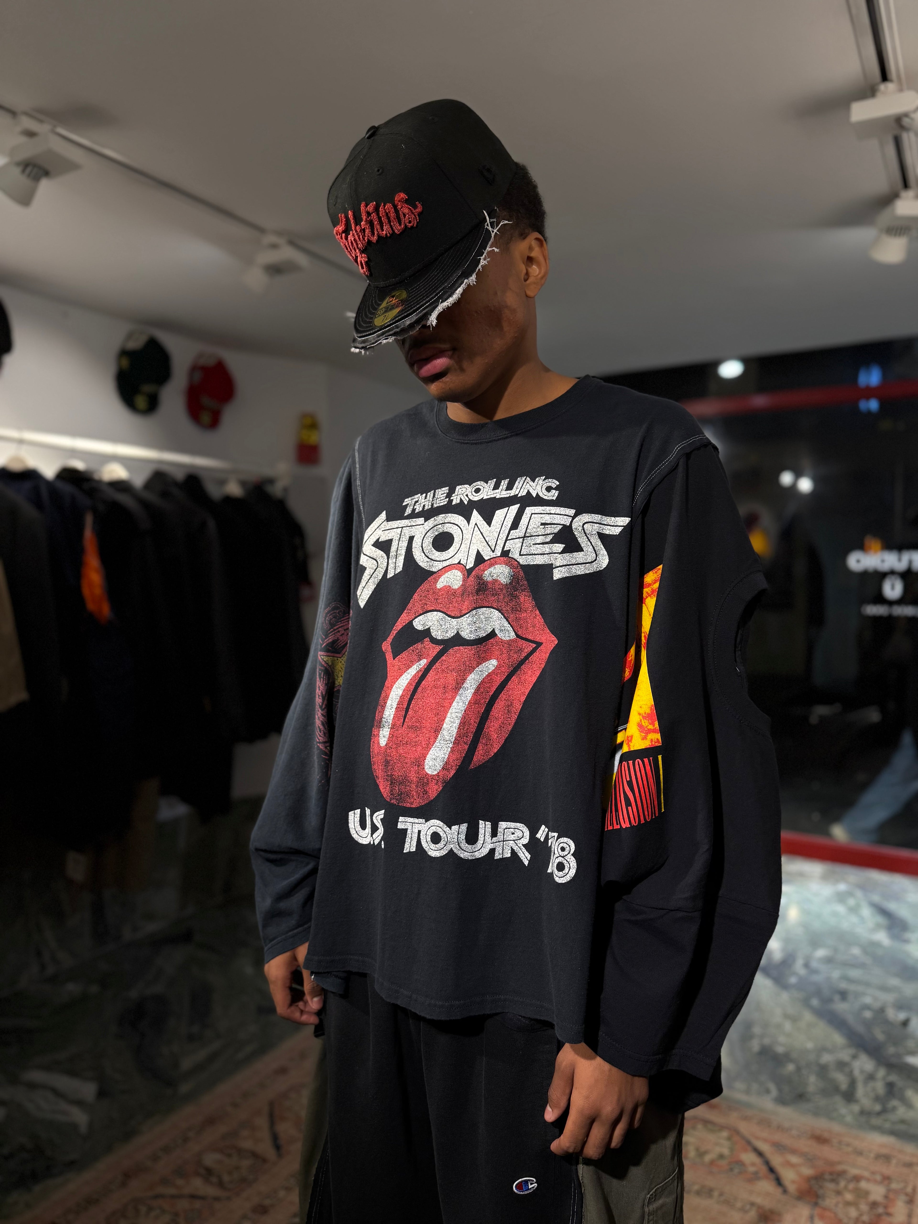 ARTISANAL TRIPLE T-SHIRT PONCHO