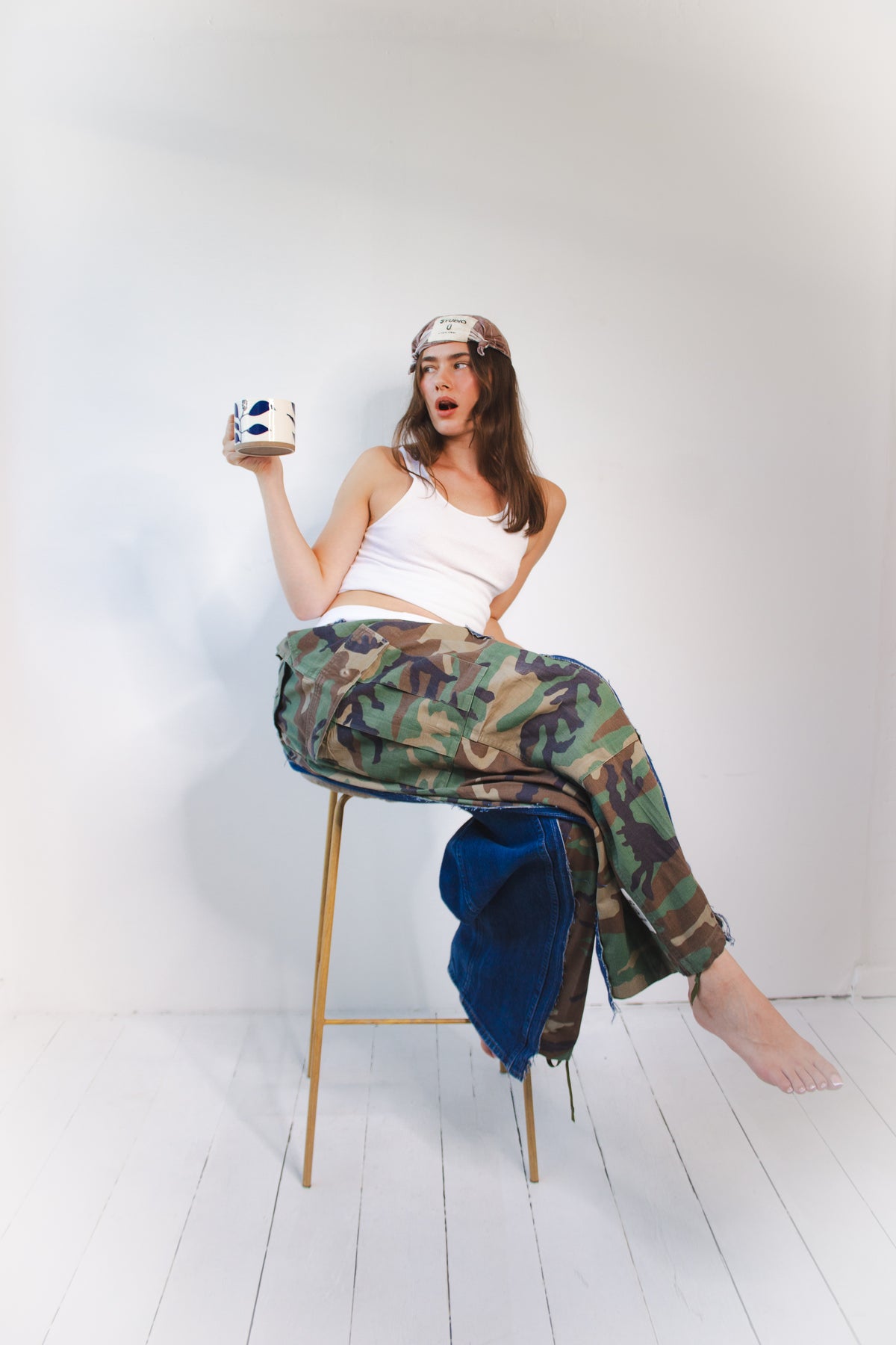 ARTISANAL DENIM HYBRID MILITARY TROUSERS