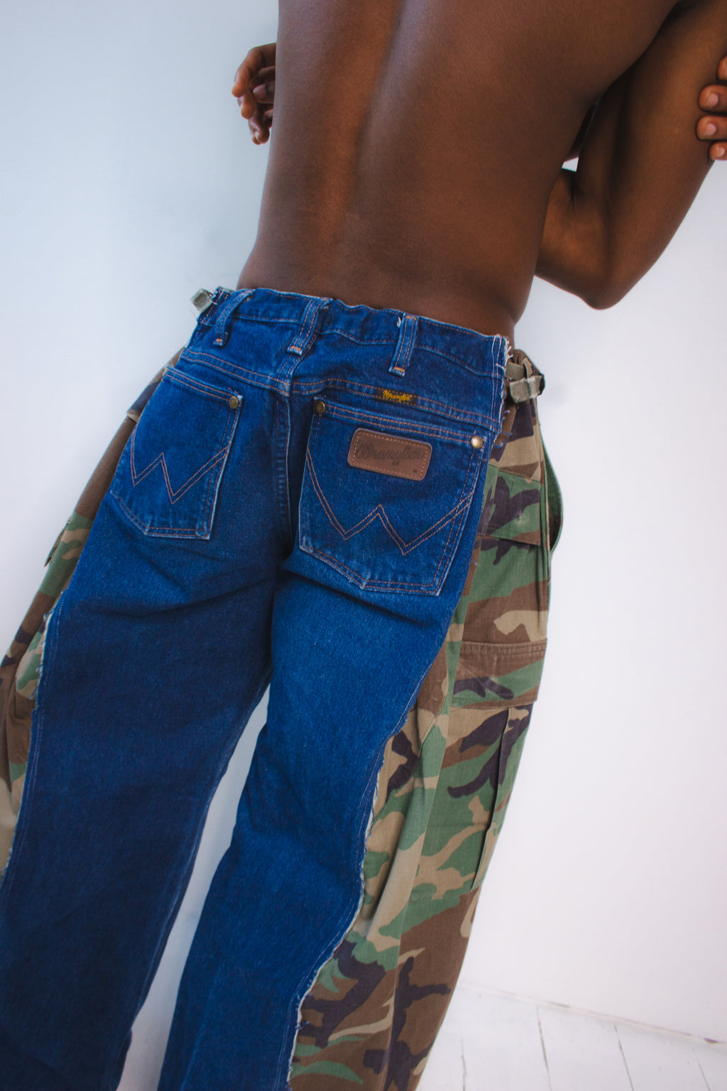 ARTISANAL DENIM HYBRID MILITARY TROUSERS