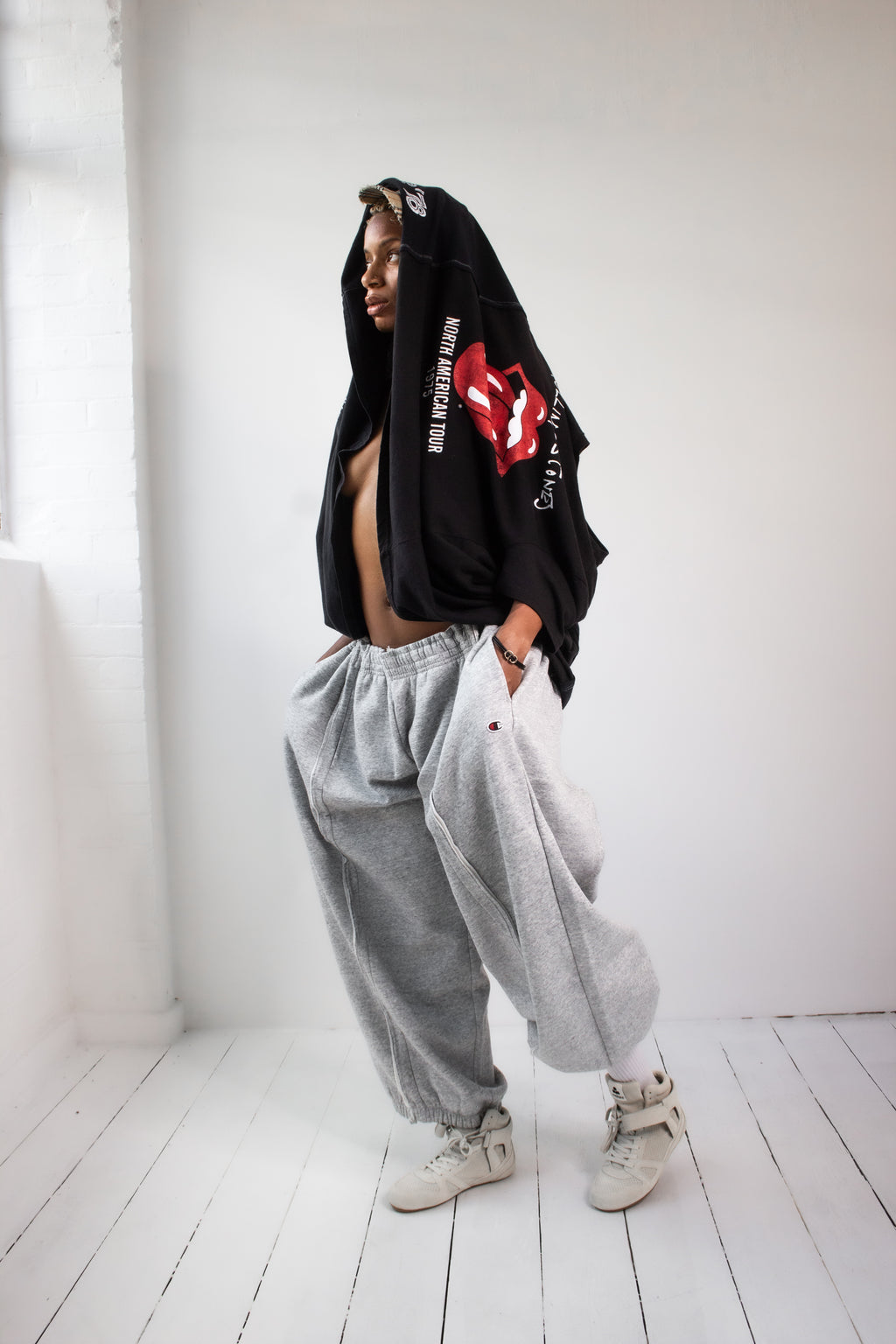 ARTISANAL TRIPLE T-SHIRT PONCHO