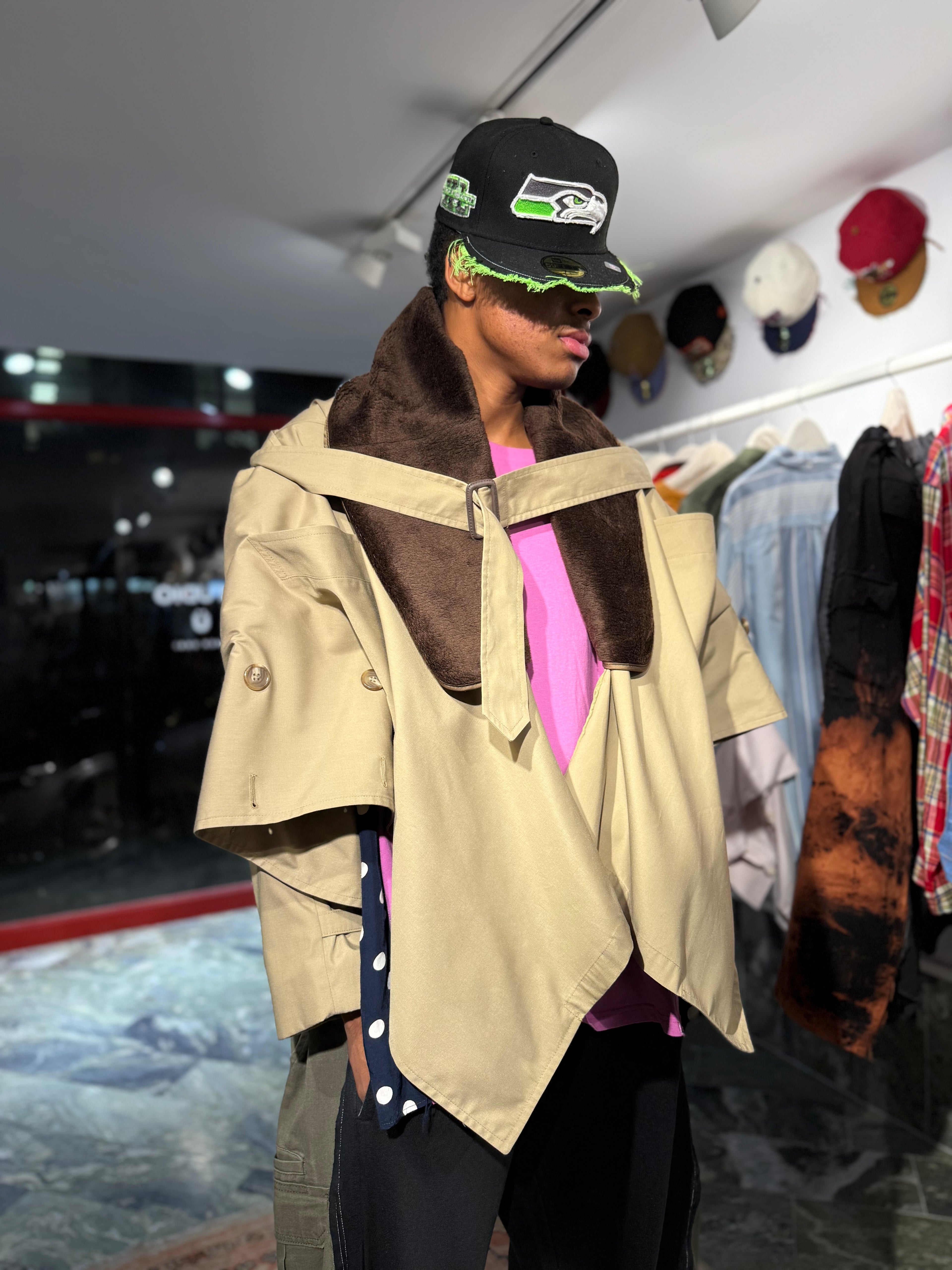 ARTISANAL TRENCH-PONCHO JACKET