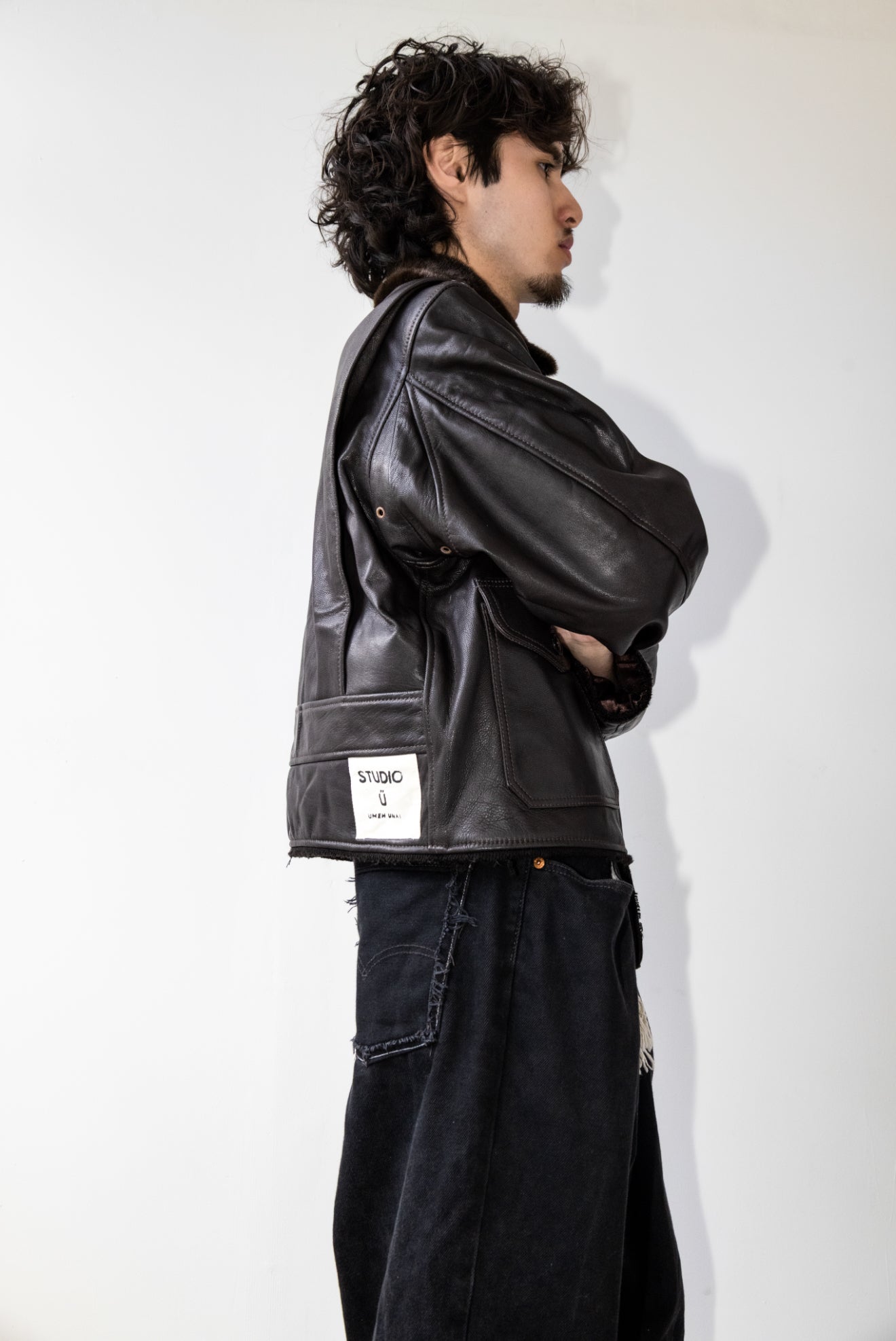 DECONSTRUCTED FLIGHT LEATHER JACKET