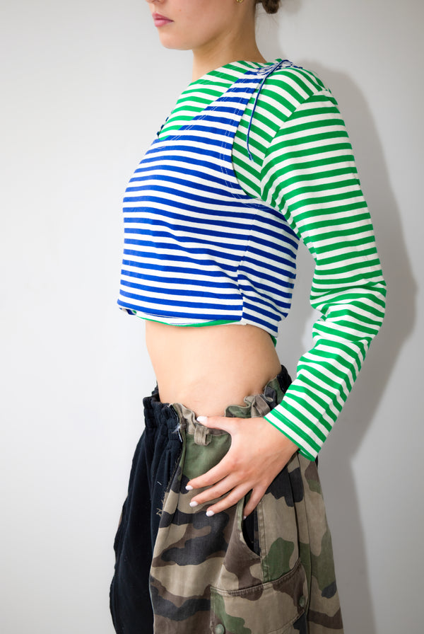 ARTISANAL STRIPED DUEL T-SHIRT