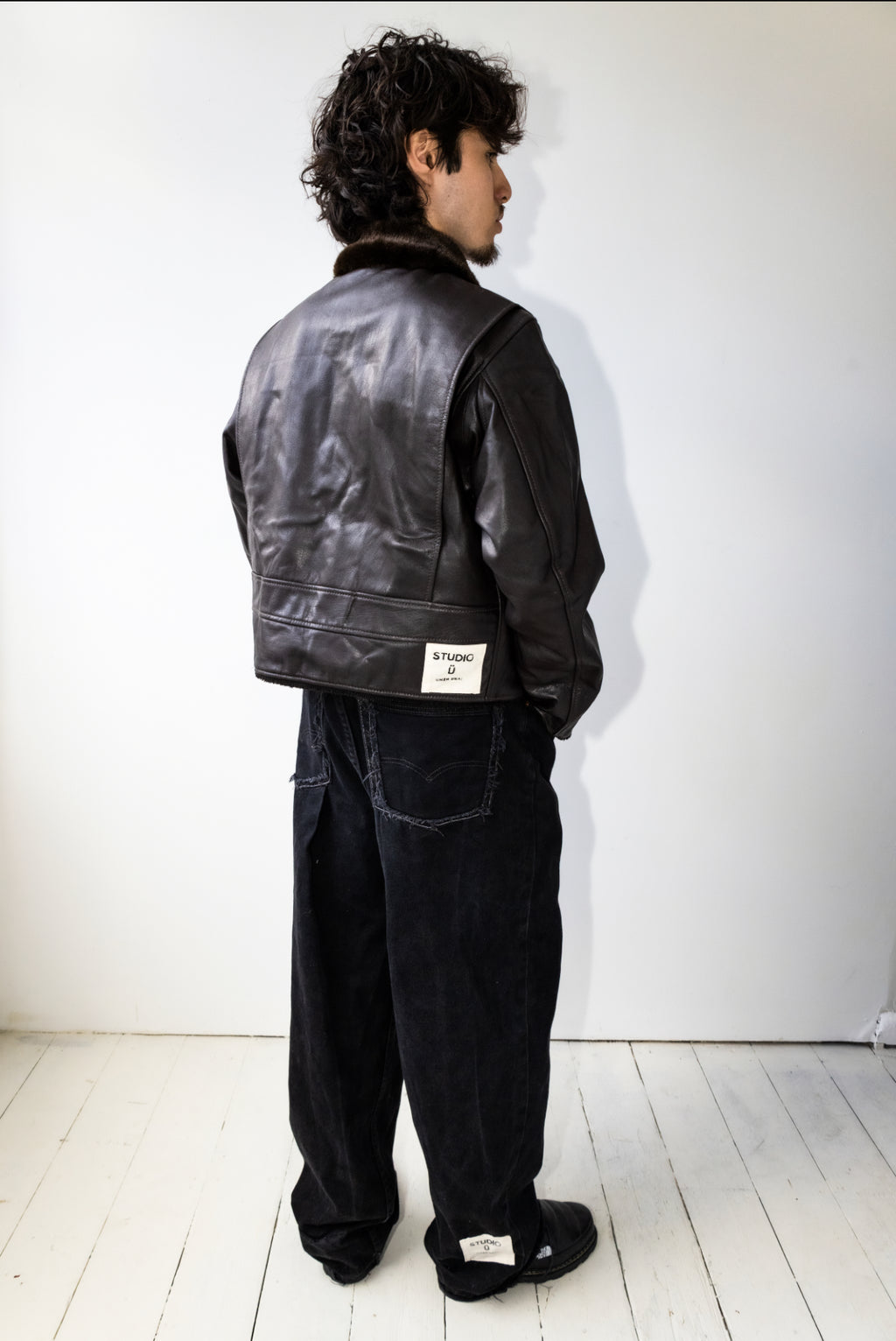 DECONSTRUCTED FLIGHT LEATHER JACKET