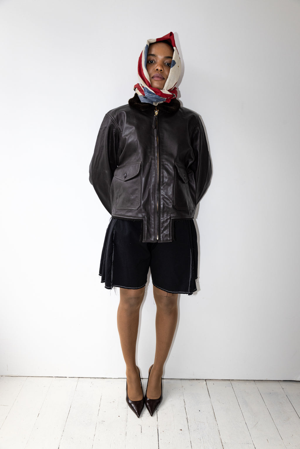 DECONSTRUCTED FLIGHT LEATHER JACKET