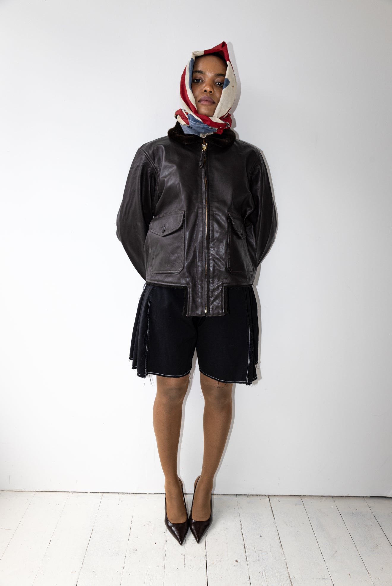 DECONSTRUCTED FLIGHT LEATHER JACKET